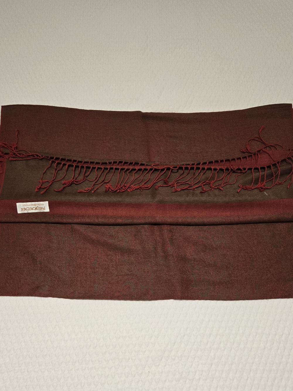 Nwot Red Fringe Pashmina Scarf